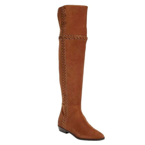 Michael Kors Malin Grommet Suede Over The Knee Boots Women Size 9 M - Picture 1 of 14